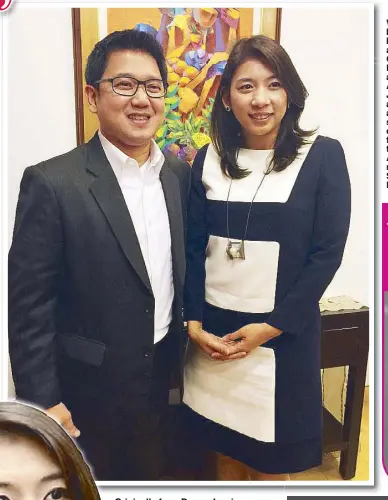  ??  ?? With similar background­s in both showbiz and politics, QC Mayor Herbert Bautista and Korean Assemblywo­man Jasmine Lee — also both single and available — seemed to hit it off during their first meeting at the Philippine Ambassador’s residence in Seoul,...