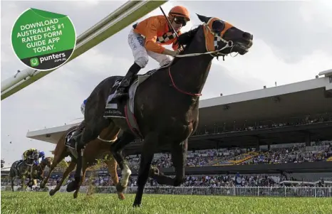  ?? PHOTO: CRAIG GOLDING/AAP ?? TURN OF PACE: Trainer David Payne’s Ace High, ridden by Tye Angland, on his way to winning the Gloaming Stakes at Rosehill in September.