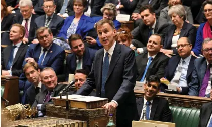  ?? Photograph: Jessica Taylor/Reuters ?? Jeremy Hunt delivering his autumn statement earlier this week. ‘Voters should not be condemned to the year-long election campaign that this week’s events have so obviously signalled.’