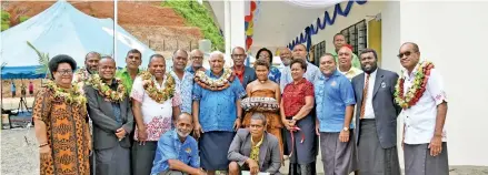  ?? Photo: DEPTFO News ?? Prime Minister Voreqe Bainimaram­a with his delegation, guests and villagers of Kavala during the opening of the Kavala District Administra­tion Office on November 19, 2020.