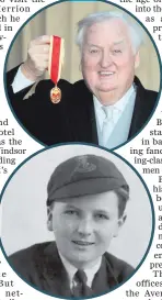  ??  ?? William Hastings when he was at school, and (top) receiving
his knighthood in 2009