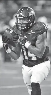  ?? Democrat-Gazette file photo ?? Arkansas State senior Chris Murray has moved to the inside receiver position after the arrival of freshman wide receiver Jonathan Adams. Murray started 7 games for ASU last season, catching 22 passes for 327 yards and 1 touchdown. The Red Wolves begin...