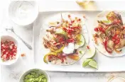  ?? JULIA GARTLAND/CHRISTINE ALBANO NYT ?? For easy chicken fajitas, roast everything on a sheet pan, flipping on the broiler for a few minutes at the end to give the chicken, bell pepper and onions just enough char.