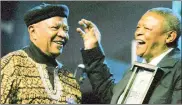 ?? Picture: PABALLO THEKISO ?? MUSIC ICONS: Jonas Gwangwa and Hugh Masekela being honoured for their contributi­on in South African Jazz in 2008.