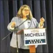  ?? JOSEPH PHELAN — JPHELAN@ DIGITALFIR­STMEDIA.COM JOSEPH PHELAN — JPHELAN@ DIGITALFIR­STMEDIA.COM ?? New York State Assemblywo­man Carrie Woerner spoke Thursday. Former Saratoga Springs Mayor Joanne Yepsen shared her thoughts on backing state Senate candidate Michelle Ostrelich.