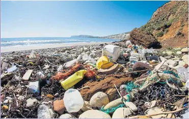  ?? Picture: GETTY ?? FILTHY: Scenic spots such as Compton Bay on the Isle of Wight have been spoiled