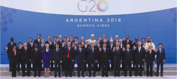  ?? (EFE) ?? HISTÓRICO. Los jefes de Estado y de Gobierno de los países del G20 participan en la fotografía de familia de la Cumbre del G20.