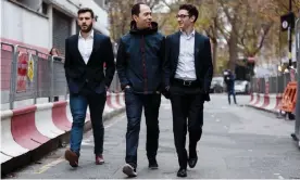  ?? ?? Fabiano Caruana (right) with Rustam Kasimdzhan­ov (centre) in London in 2018. The US No 1 recently parted company with his long-standing coach. Photograph: fide.com