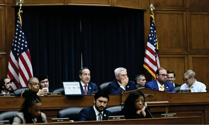  ?? Photograph: Anadolu Agency/Getty Images ?? The House oversight committee holds first hearing in the impeachmen­t inquiry into Joe Biden.