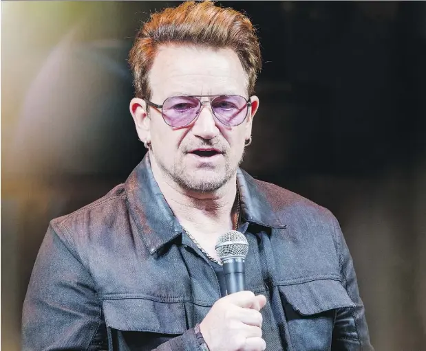  ?? MARK SAGLIOCCO / GETTY IMAGES FILES ?? U2 frontman Bono’s anti-poverty group, One Campaign, wants Justin Trudeau to know that it’s “time to act,” and not just talk, on gender equality.