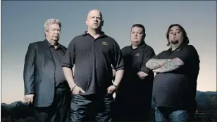  ??  ?? Pawn Stars celebritie­s, from left, Richard Harrison, Rick Harrison, Corey Harrison and Austin Russell recently offered bargaining tips abroad.