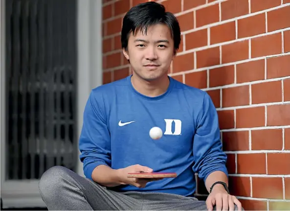  ?? KAVINDA HERATH/STUFF ?? Table tennis player Michael Zhang back in Invercargi­ll after four years at the prestigiou­s Duke University in North Carolina.