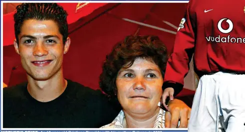  ??  ?? MOTHER’S PRIDE: An 18-year-old Cristiano Ronaldo with his mother, Delores, in 2003