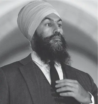  ?? JUSTIN TANG / THE CANADIAN PRESS FILES ?? NDP leader Jagmeet Singh says that he accepts the findings of the Air India inquiry and condemns “all those responsibl­e and that includes (Talwinder Singh) Parmar.”