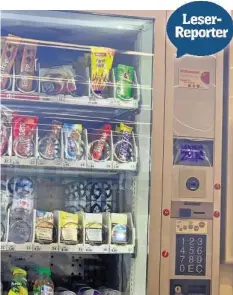  ??  ?? Der Selecta-Automat mit den Zigaretten – jetzt gibts keine mehr.