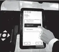  ?? Los Angeles Times/BARBARA DAVIDSON ?? Los Angeles County recently unveiled a prototype of its new touchscree­n voting machines as warnings persist about the cyber threat to state and national elections.