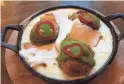  ?? PHOTOS BY ANDI BERLIN/THE REPUBLIC ?? Pork and veal meatballs in semolina pudding at Mora Italian.