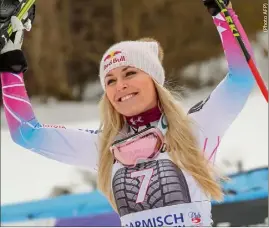  ??  ?? Lindsey Vonn, une dernière saison pour entrer un peu plus dans l’histoire du ski.