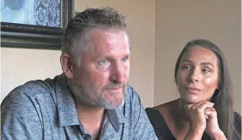  ?? MARK HOFFMAN, MILWAUKEE JOURNAL SENTINEL ?? Rick and Jamie Valeri of Neenah, Wisc., say Jamie was sexually assaulted and Rick broke his hand on their 2015 vacation to Mexico. They’d both blacked out after three drinks.