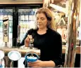  ?? ?? Penny Mordaunt pours a pint in a video issued by her campaign team