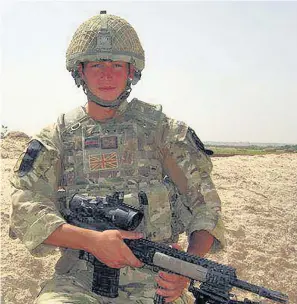  ??  ?? > Corporal Josh Hoole of The Rifles regiment died in Brecon last July