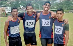  ??  ?? U-16 Boys 4x400 Relay Champs- Trinity Kandy