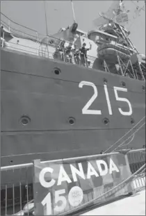  ?? CATHIE COWARD, THE HAMILTON SPECTATOR ?? The HMCS Haida on its first day of operation this season. The tribal class warship, which is a Parks Canada site, is free to visit this year. The ship is now open from Thursday through Sunday 10 a.m. to 5 p.m.