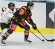  ?? Foto: Angelika Warmuth, dpa ?? Dominik Kahun (am Puck) war an den beiden ersten deutschen Toren beteiligt