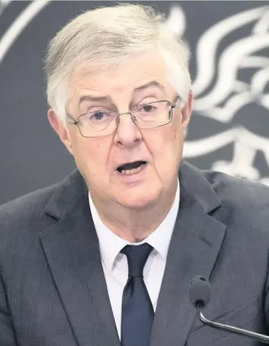  ?? MATTHEW HORWOOD ?? First Minister of Wales Mark Drakeford holds a press conference on the coronaviru­s pandemic