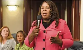  ?? Florida House ?? Former Miami Shores Democratic state Sen. Daphne Campbell, shown in the Florida House in 2015, said she was not aware of a robocall suggesting she was endorsed by former President Barack Obama in her campaign to return to the Florida Senate.