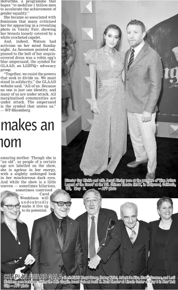  ??  ?? Director Guy Ritchie and wife Jacqui Ainsley pose at the premiere of ‘King Arthur: Legend of the Sword’ at the TCL Chinese Theatre IMAX, in Hollywood, California, US, May 8. — AFP photo
(Left-Right) Meryl Streep, Harvey Keitel, Robert De Niro, Martin...