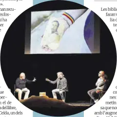  ?? Ferran Nadeu ?? Una imatge de l’acte celebrat ahir al Teatre Romea de Barcelona centrat en la memòria històrica.