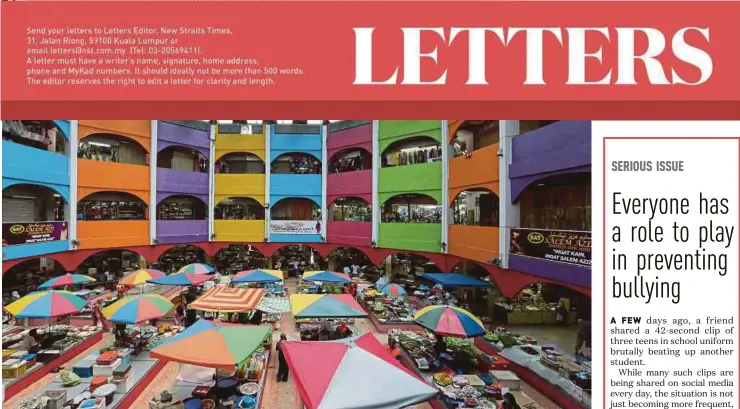  ?? FILE PIC ?? The Siti Khatijah Central Market in Kota Baru, Kelantan, is one of many places in the country where Muslims are actively involved in commerce.