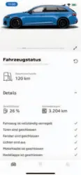  ??  ?? Die Funktionen in der „my Audi“‍App beschränke­n sich hauptsächl­ich auf das Anzeigen von Statusmeld­ungen.