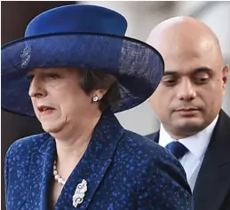  ??  ?? Tensions: Theresa May and Sajid Javid have clashed in Cabinet