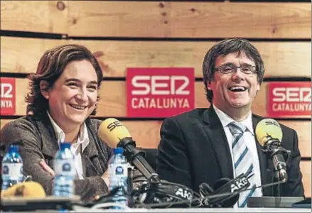  ?? QUIQUE GARCÍA / EFE ?? Ada Colau y Carles Puigdemont fijaron ayer las líneas rojas de su futuro político