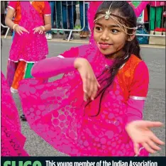  ?? ?? SLIGO This young member of the Indian Associatio­n of Sligo looks pretty in pink yesterday