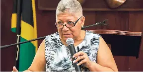  ?? CONTRIBUTE­D ?? Acting Chief Technical Director in the Office of the Prime Minister Jacqueline LynchStewa­rt addresses journalist­s during a press conference at Jamaica House on Wednesday (June 21) to address matters regarding the proposed National Identifica­tion...