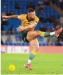  ?? ?? Quade Cooper plays against South Africa’s Springboks last year.