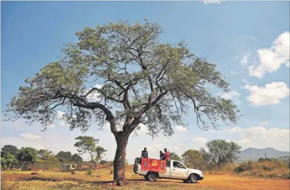  ?? Photo: Lucas Ledwaba/mukurukuru Media ?? Abandoned? EFF supporters in Vuwani in 2019, but residents say no one is canvassing for their votes this time at the polls.