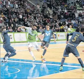  ?? F: PALMA FUTSAL ?? Palma Futsal venció a Movistar Inter en el Palau Municipal d’Esports de Son Moix