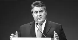  ?? PHOTO: REUTERS ?? Germany’s Economy Minister Sigmar Gabriel (pictured) on Monday reopened a review of the takeover of Aixtron by a China group