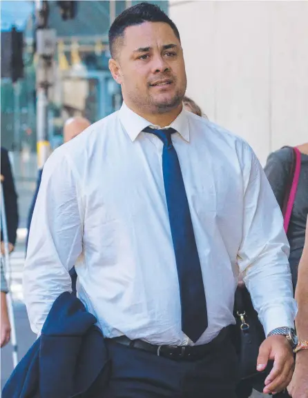  ?? Picture: NCA NewsWire / David Swift. ?? Jarryd Hayne arrives at court in Sydney for pre-trial hearings.