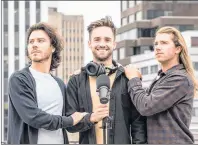  ?? CP PHOTO ?? Taylor MacGilliva­ry, left, Jeremie Saunders and Brian Stever pose on a rooftop in Halifax in this undated handout photo. Saunders doesn’t balk at what he describes as his “expiry date.’’