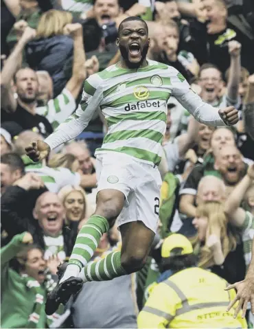  ??  ?? Olivier Ntcham celebrates his winner against Rangers. He had been the subject of interest from Porto.