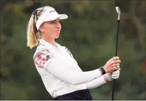  ?? Eric Gay / Associated Press ?? Sophia Popov watches her drive off the 16th tee during the second round of the U.S. Women’s Open on Dec. 11 in Houston. Popov highlighte­d an unusual year on the LPGA Tour when she won the Women’s British Open.