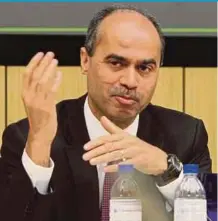  ??  ?? World Bank chief economist for the East Asia and Pacific region Sudhir Shetty says forecast for Malaysia’s performanc­e is less bullish as it is time for the country to consolidat­e its fiscal economy.