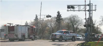  ?? CHRISTINA MAX FILES ?? Motor vehicle and rail traffic was held up in Wetaskiwin in 2020 after a pedestrian was hit by a slow-moving train.