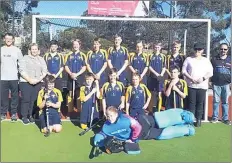  ??  ?? EXPERIENCE: Representa­tive Wimmera hockey teams, far left, under-18 boys, under-15 boys and below, under-18 girls, travelled to Melbourne to compete at the weekend.