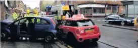  ??  ?? Aftermath Boozy driver Callum Colvin, 22, smashed into the front of town centre pub the Tea Gardens Tavern the day after his birthday last month